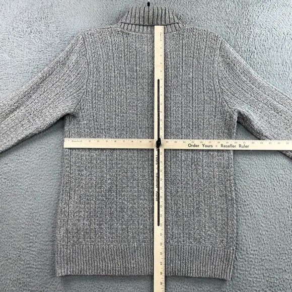 Lucky Brand Sweater Men Medium Gray Shawl Collar Wool Cashmere Blend Handcrafted - Picture 14 of 16